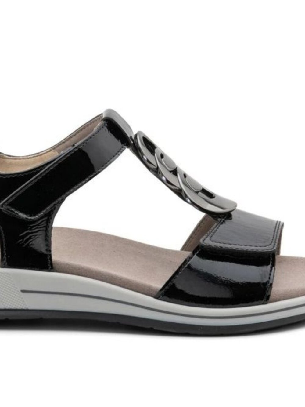 Ara  Women's Oregon Sandal - Black Leather  Women Size 10.5     NEW With Box